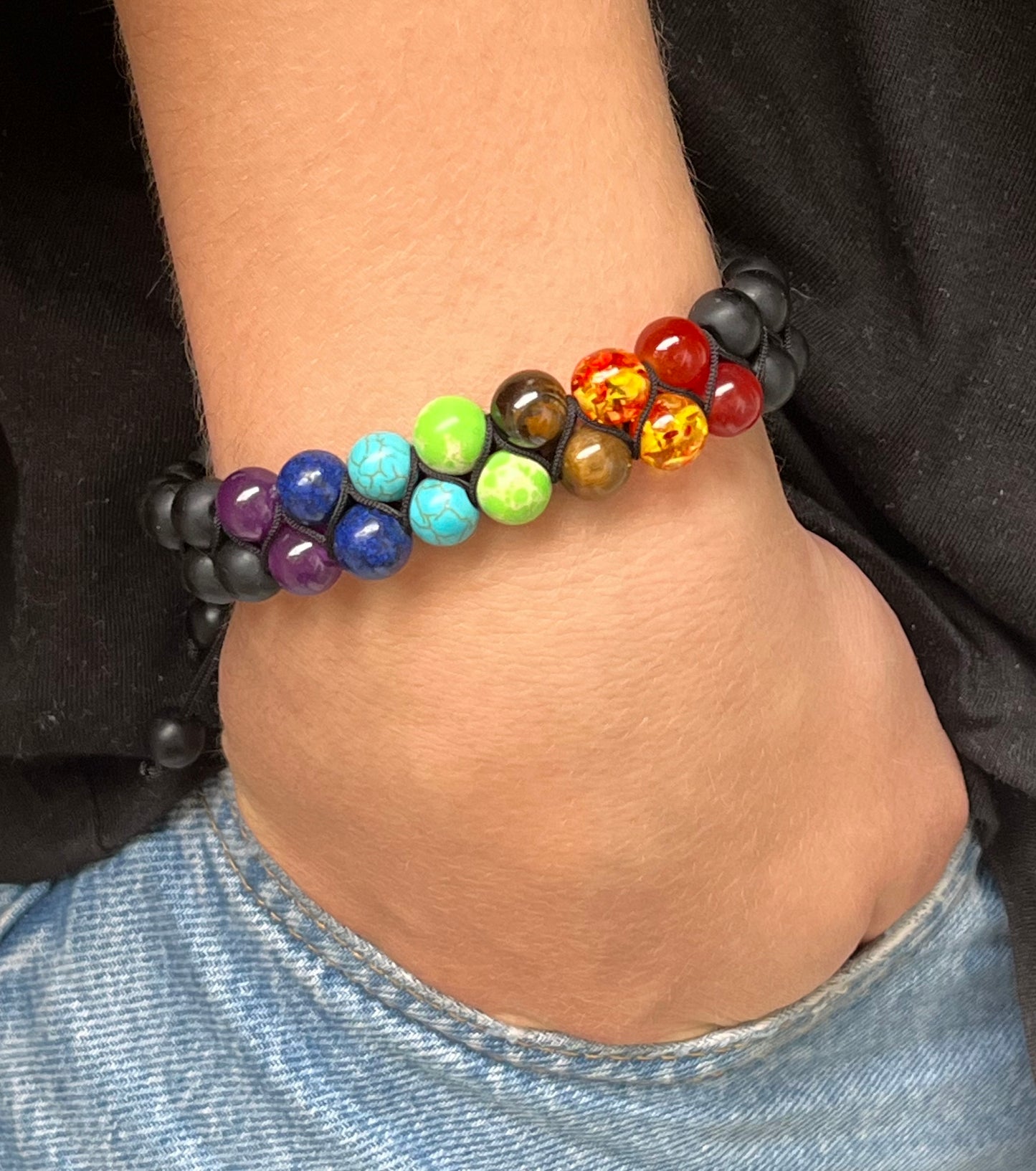 Chakra Armband mit Lava