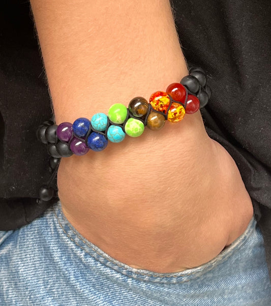 Chakra Armband mit Lava