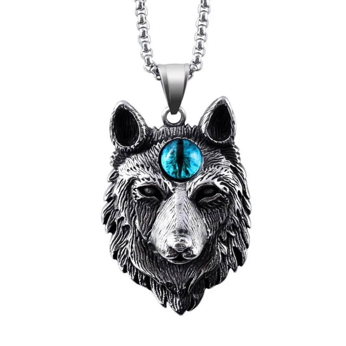 Wolfsanhänger mit Kette